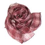 Brunello Cucinelli // Women's Plaid Linen Scarf Wrap // Red (Red)