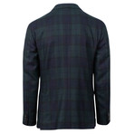 Caruso // Plaid Cashmere Double Breasted Sport Coat // Blue (US: 48R)