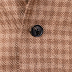 Caruso // Check Hair 3 Roll 2 Button Sport Coat // Tan (US: 48R)