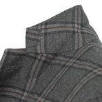 Plaid Wool Blend 3 Roll 2 Button Sport Coat // Green (US: 46R)