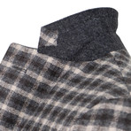 Plaid Wool 3 Roll 2 Button Sport Coat // Brown (Euro: 46)