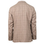 Plaid Wool Blend 2 Button Sport Coat // Brown (US: 48R)