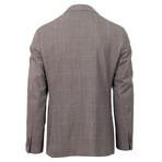 Plaid Wool 3 Button Sport Coat // Brown (US: 46R)
