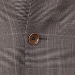 Plaid Wool 3 Button Sport Coat // Brown (US: 48R)