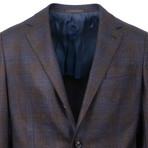 Plaid Wool Blend 2 Button Sport Coat // Purple (US: 50R)