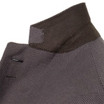 Twill Cotton + Linen Blend 2 Button Sport Coat // Brown (US: 48R)