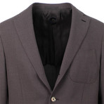 Twill Cotton + Linen Blend 2 Button Sport Coat // Brown (US: 46R)