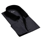 Reversible Cuff French Cuff Shirt // Solid Black (XL)