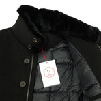 Cashmere Carcoat with Fur Collar // Black (2XL)