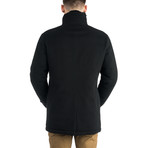 Cashmere Carcoat with Fur Collar // Black (L)