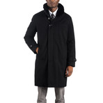 Cashmere Topcoat with Fur Collar // Black (2XL)