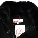 Cashmere Topcoat with Fur Collar // Black (XS)