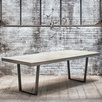 Jake Dining Table // Putty Grey (Burnished Brass)