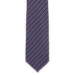 Ermenegildo Zegna // Striped Basketweave Woven Silk Tie // Purple