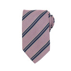 Ermenegildo Zegna // Striped Woven Silk Tie // Pink