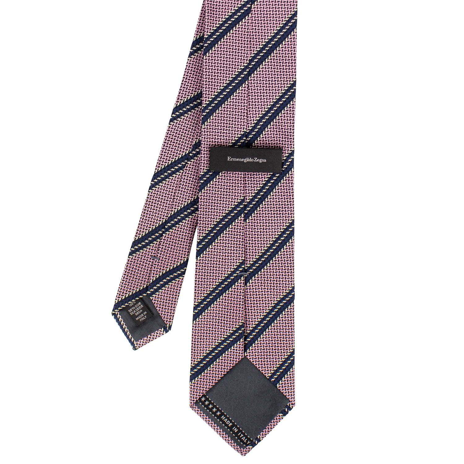 Ermenegildo Zegna // Striped Woven Silk Tie // Pink - Designer Ties ...