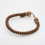 Fish Hook Leather // Wide Wrap Bracelet