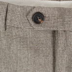 Brunello Cucinelli // Plaid Wool Dress Pants // Brown (54)