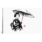 Geisha With Umbrella (26"W x 18"H x 0.75"D)