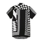 Checkmate Woven Shirt // Black + White (2XL)