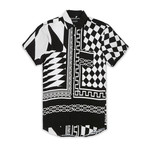 Checkmate Woven Shirt // Black + White (S)