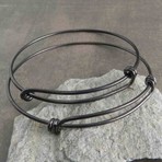 Wire Wrap Adjustable Bracelet // Black (7" // Small)