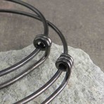 Wire Wrap Adjustable Bracelet // Black (7" // Small)