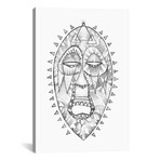 African Mask In Black And White // Jason Humphrey (18"W x 26"H x 0.75"D)