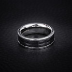 Ceramic Diamond Shaped Eternity Ring // Black + White (Size 9)