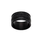 Crystal Beaded Design Ring // Black (Size 9)