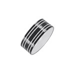 Stripe Design Ring // Black + White (Size 9)