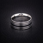 Stripe Design Ring // Black + White (Size 9)