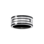 Steel Wire Two Tone Ring // Black + White (Size 9)
