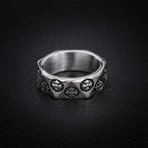 Geo Shaped Flower Design Eternity Ring // White (Size 9)