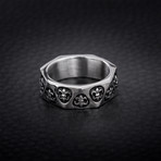 Geo Shaped Fleur De Lis Eternity Ring // White (Size 9)