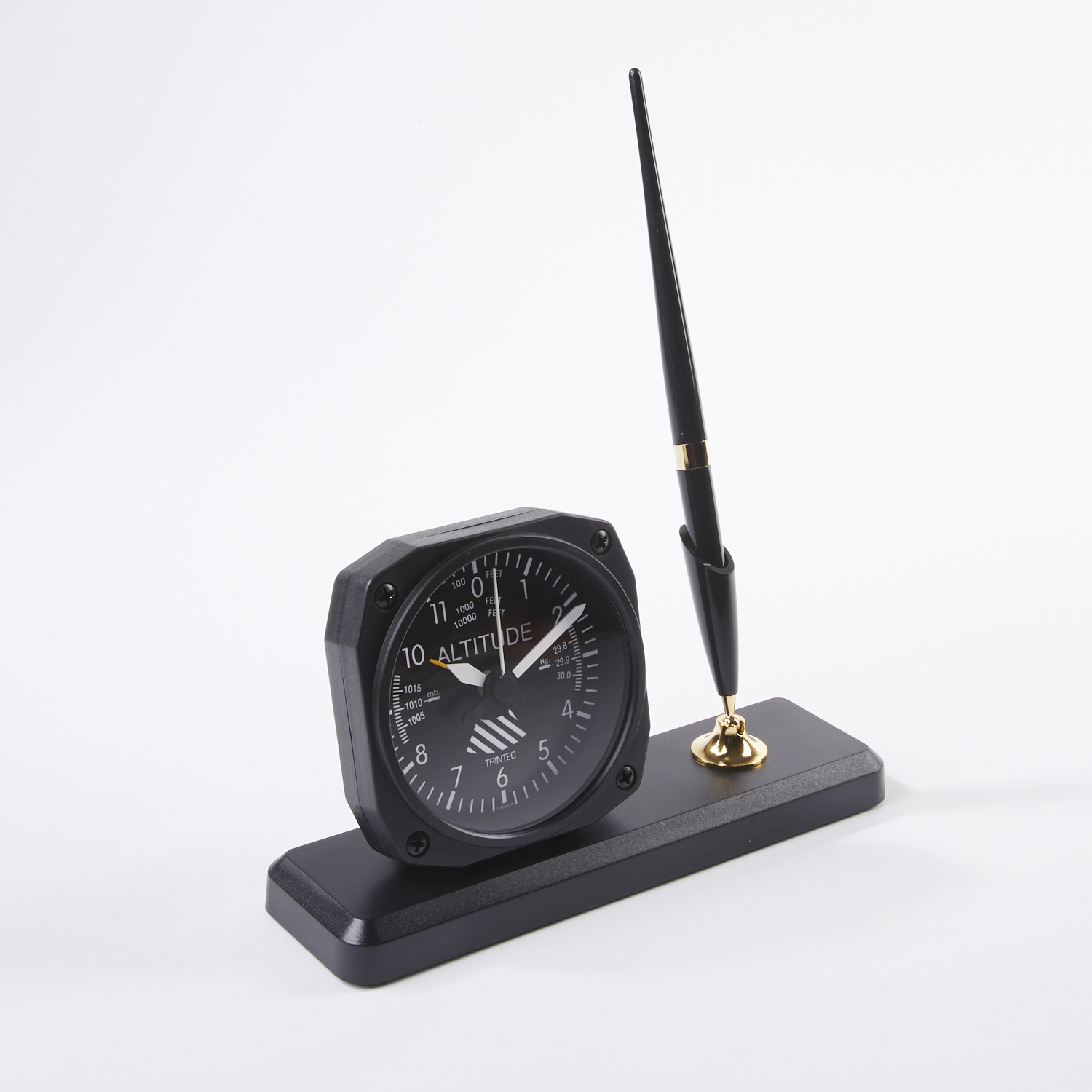 Desk Shelf Clocks Trintec Modern Altimeter Clock And Pen Set