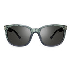 Unisex Slater Modified Square Polarized Sunglasses // Matte Black Ice + Graphite