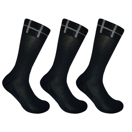 Basic Crew Socks // Black // Set of 3 (M)