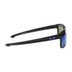 Unisex Silver Polarized Sunglasses // Matte Black + Violet