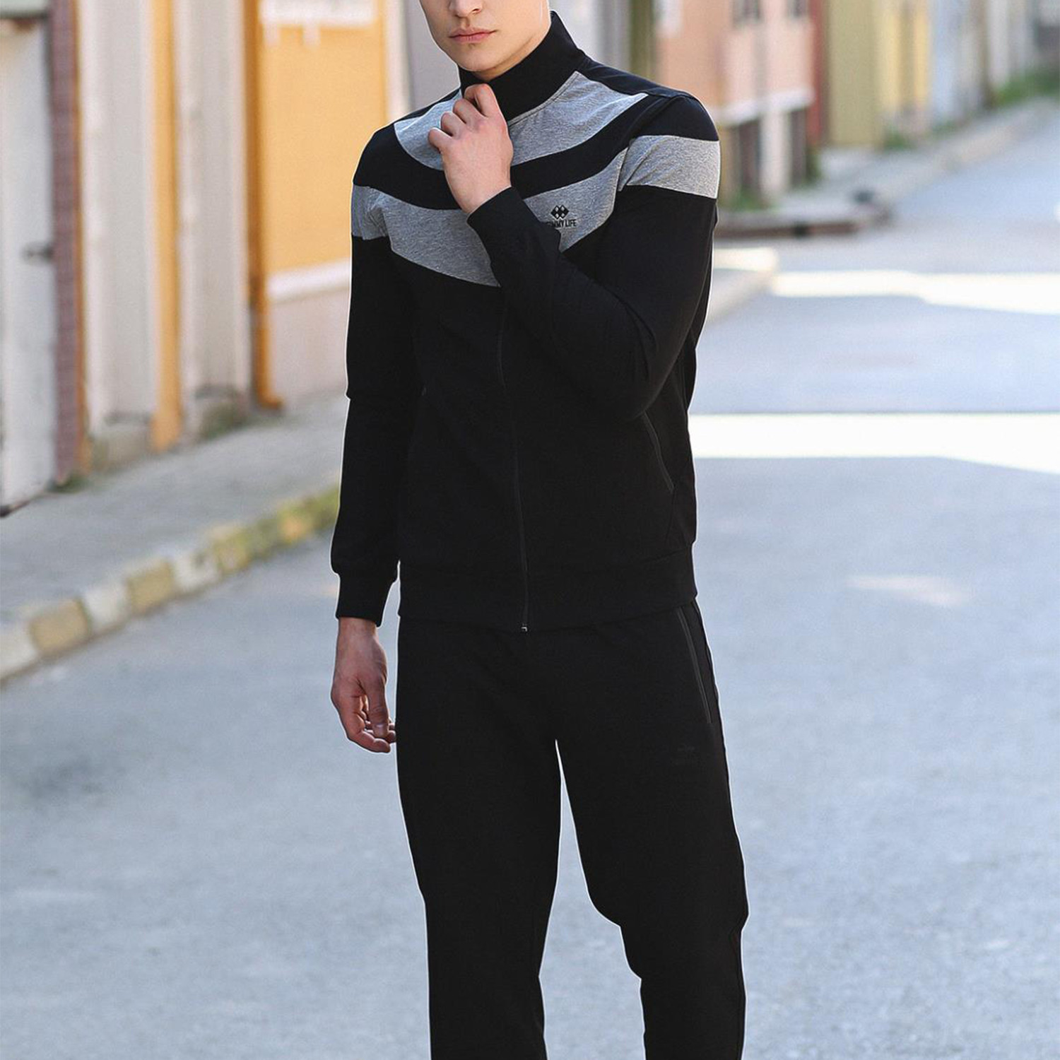 Rodrigo Track Suit // Black + Gray (S) - Tommy Life - Touch of Modern