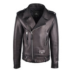 Maximus Textured Leather Jacket // Black (X-Large)