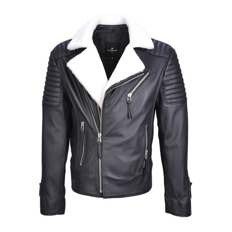 Donovan Metal Zipper Leather Jacket // Black (XS)