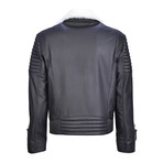 Donovan Metal Zipper Leather Jacket // Black (L)