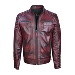 Polk Leather Jacket // Bordeaux (S)