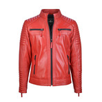 Polk Leather Jacket // Red (3XL)