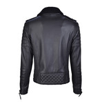 Graham Black Collar Leather Jacket // Black (S)