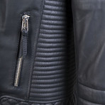 Graham Metal Zipper Leather Jacket // Black (Large)
