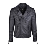 Graham Metal Zipper Leather Jacket // Black (X-Large)