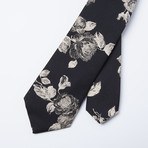 Rose Skinny Tie // Black + Beige