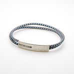 DOUBLE LAYER BRAIDED MAGNETIC CORD BRACELET // BLACK + BLUE